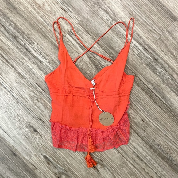 Honey Punch Tops - Honey Punch Boho Embroidered Mesh Top